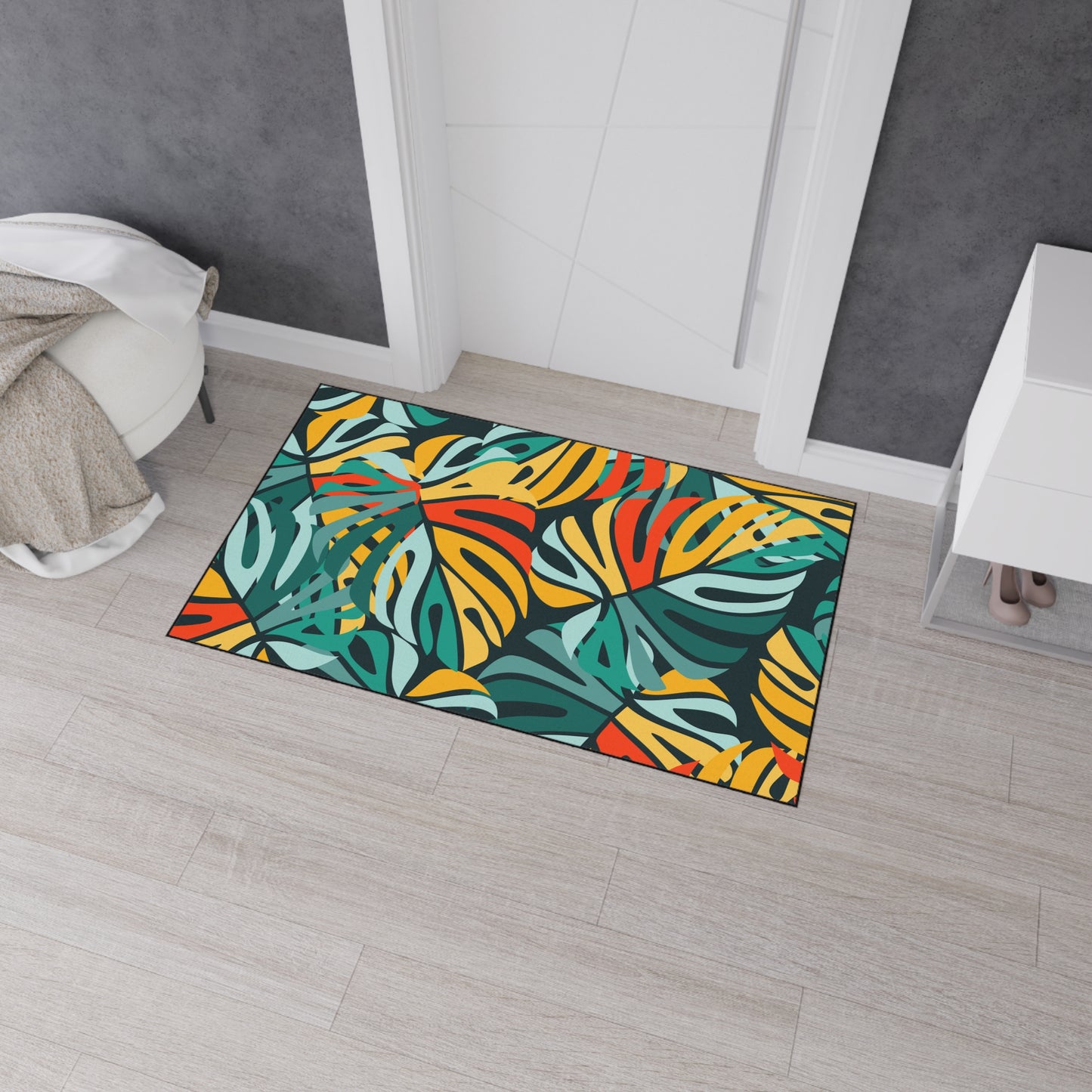 Decorative Heavy Duty Non-Slip Floor Mat Stylish Design Perfect for Entryway Kitchen Décor Beachy Hawaiian Rug Tropical Bathroom Floor