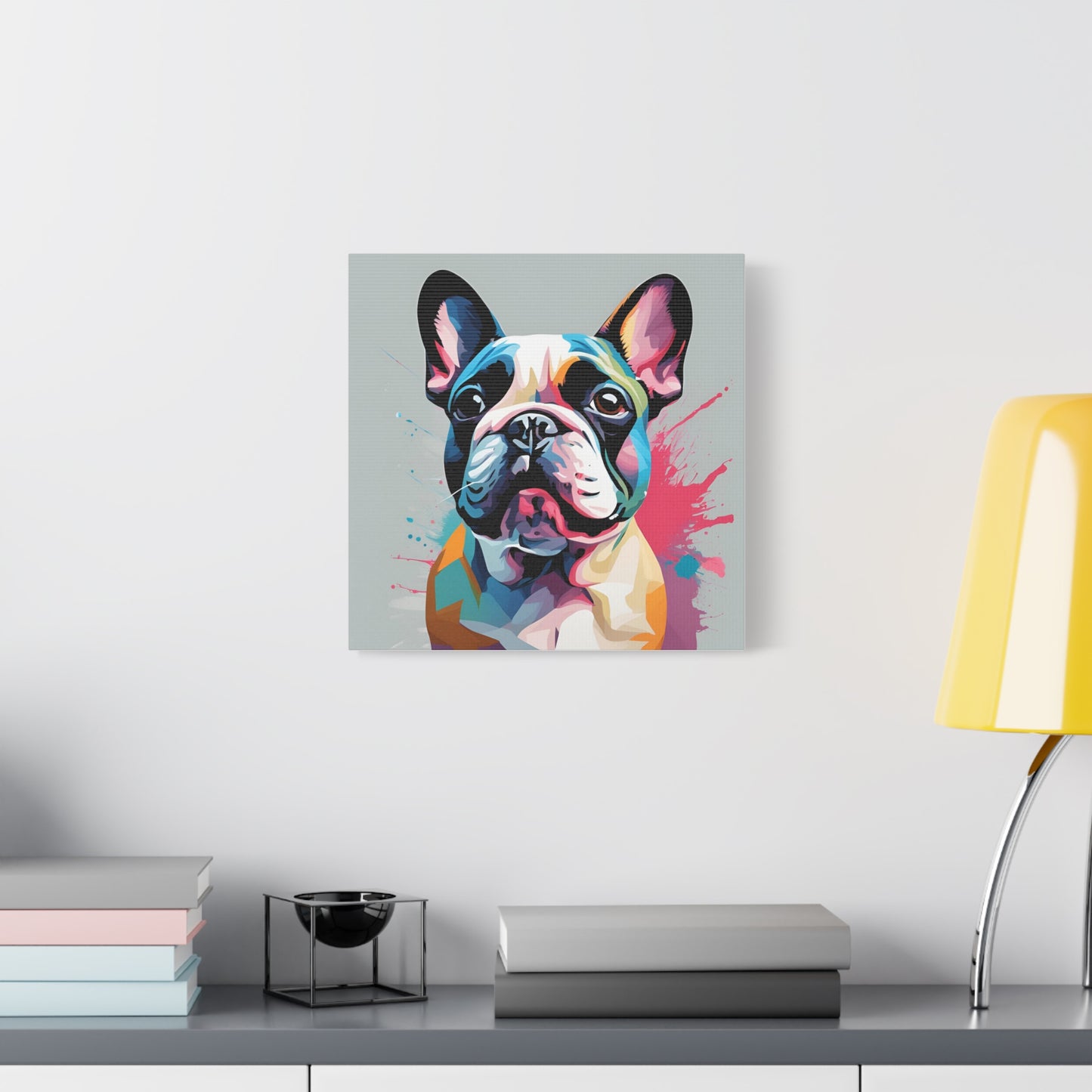 Frenchie Print Wall Art | Matte Canvas, Stretched, 1.25" | Dog Lover | Bulldog | Pet Parent | Modern Art |