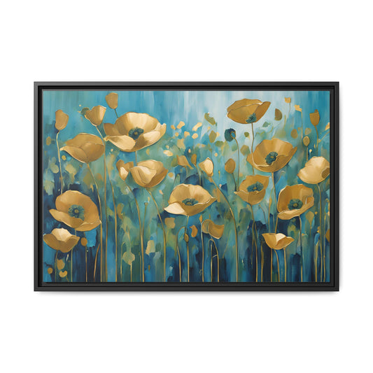 Poppy Print Floral Design Unique Framed Canvas Print Wall Art Flower Lover Gift Nature Gift Wildflower Contemporary Decor 3 frame colors