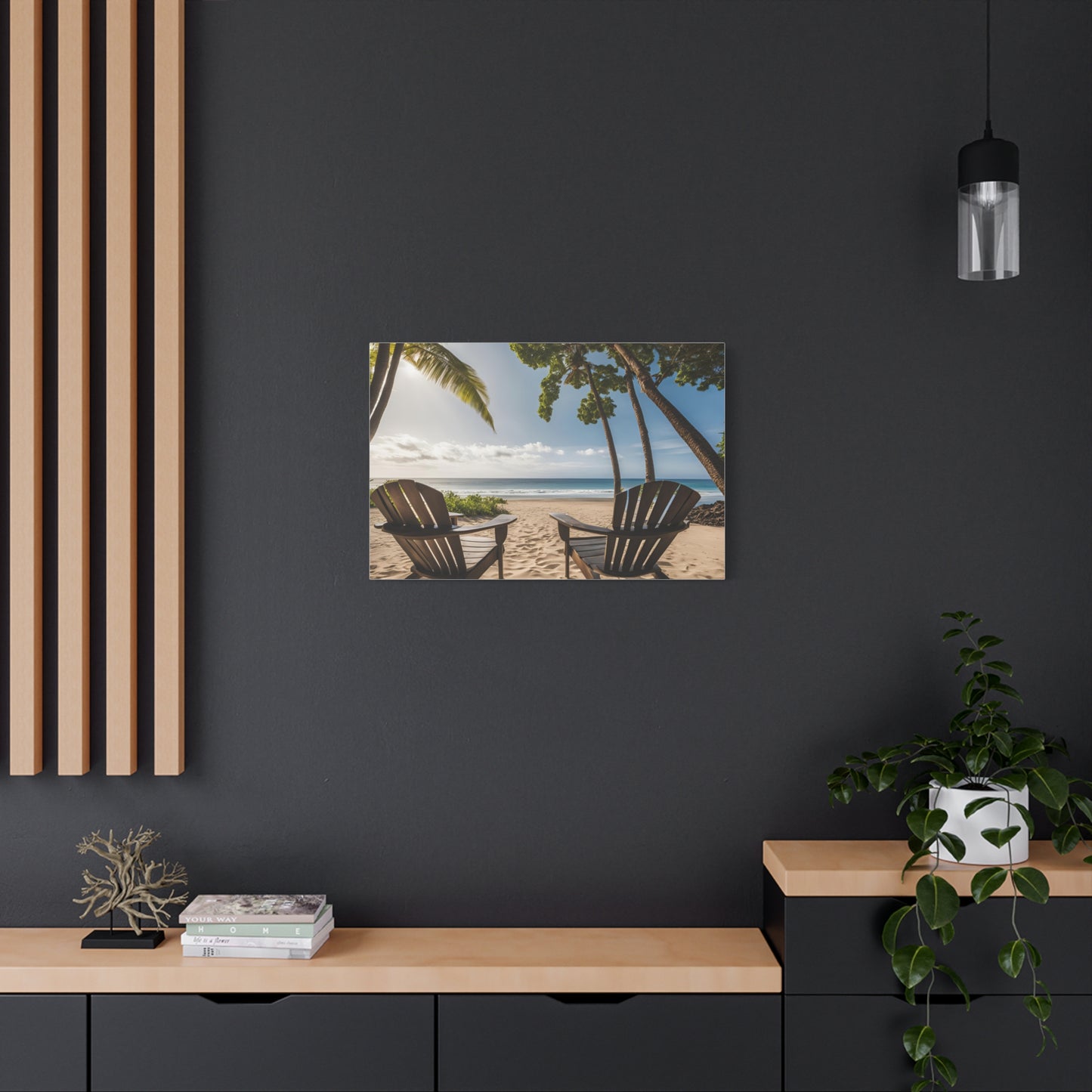 Chairs on Beach Print Wall Art | Matte Canvas, Stretched, 1.25" | Ocean | Nature | Tranquill | Tropical |