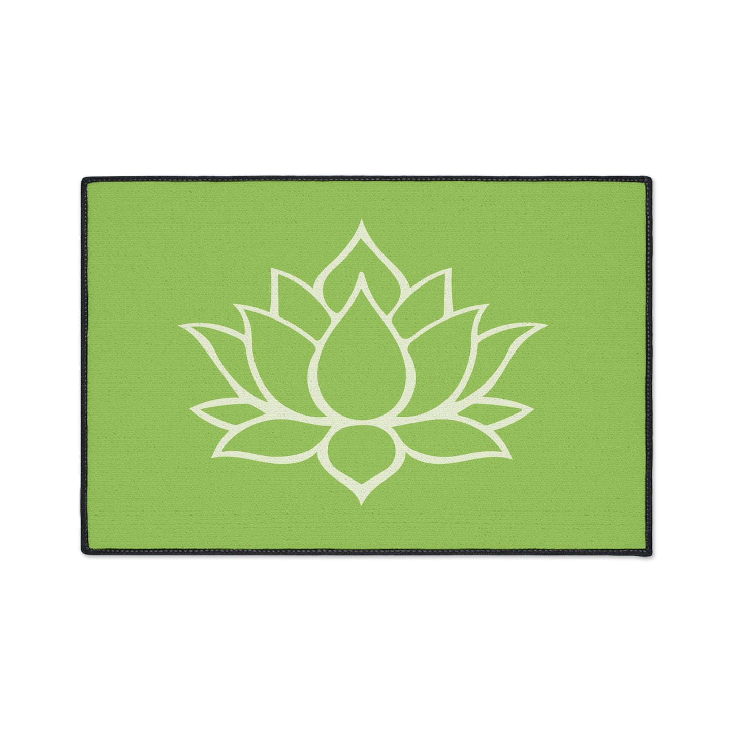 Decorative Heavy Duty Non-Slip Floor Mat Stylish Design Perfect for Entryway Kitchen Décor Green Lotus Blossom Floral Design Rug Bath Mat