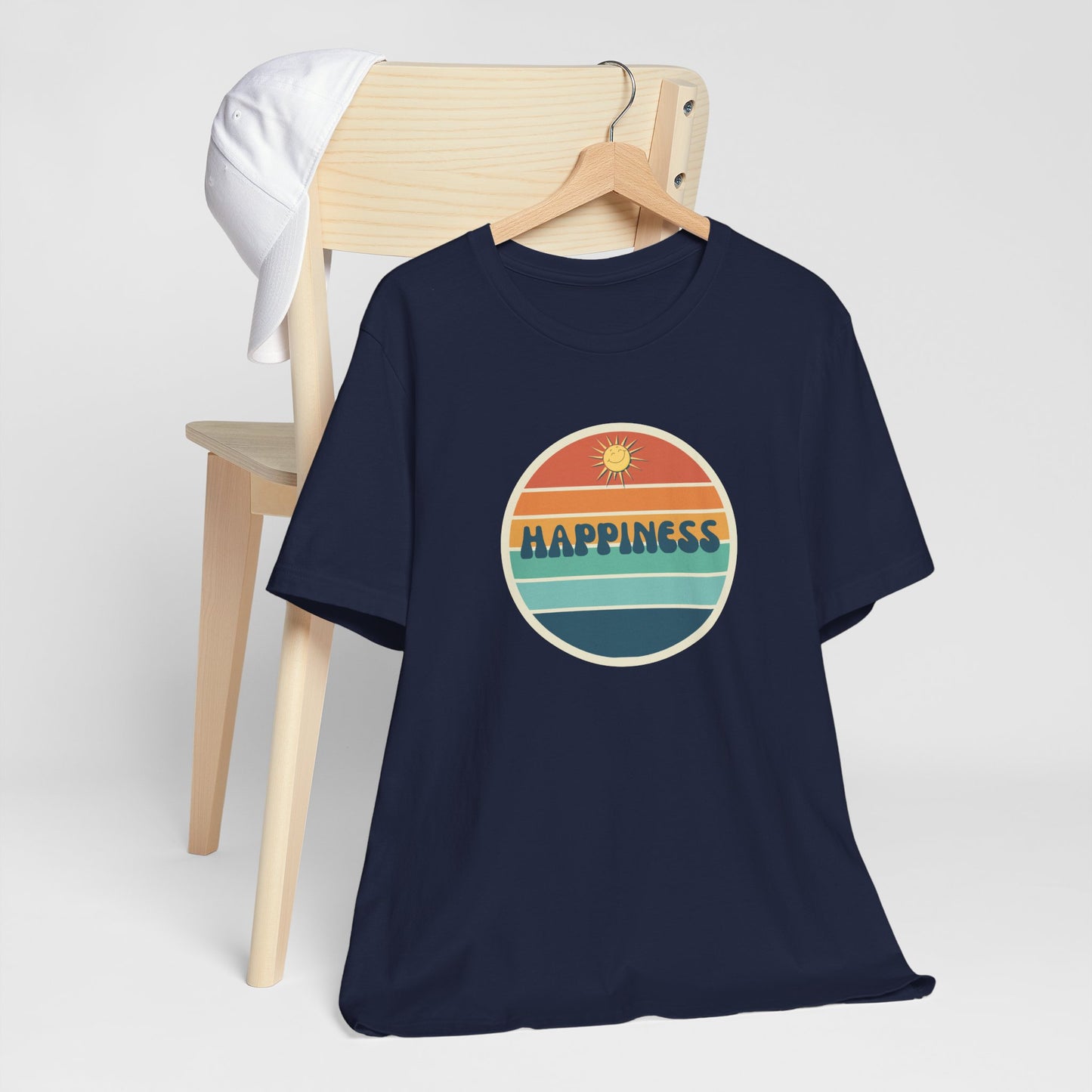 Happiness T-shirt | Unisex Uplifting Positivity Tee | Inspirational Happy Retro Sunshine Shirt |