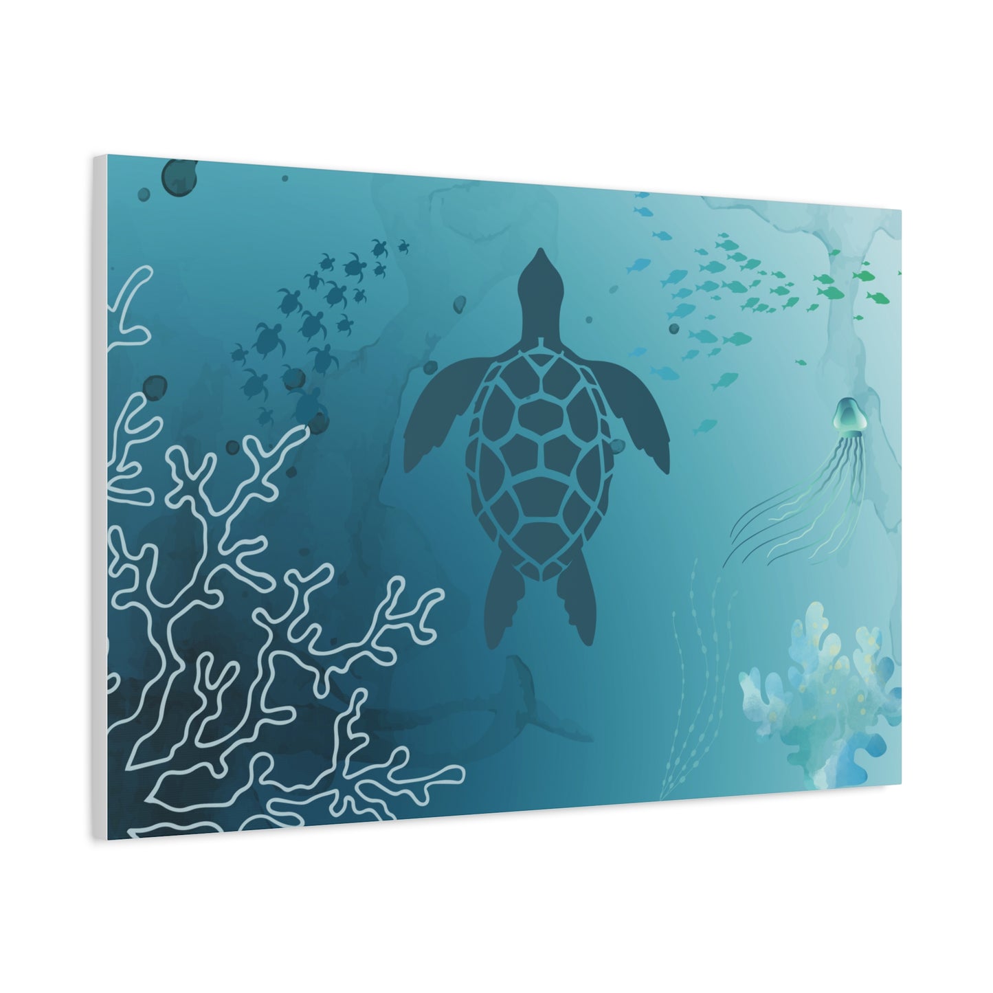 Sea Turtle Print Wall Art | Matte Canvas, Stretched, 1.25" | Oceanic | Artwork | Underwater | Animal Lover |