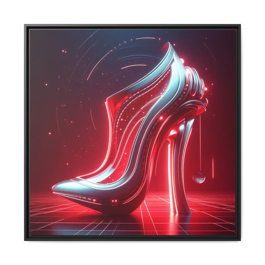 High Heel Shoe Framed Canvas Print Wall Art Unique Fashion Designer Style Haute Couture Shoe Lover Fashionista Gift Decor 3 Frame Colors