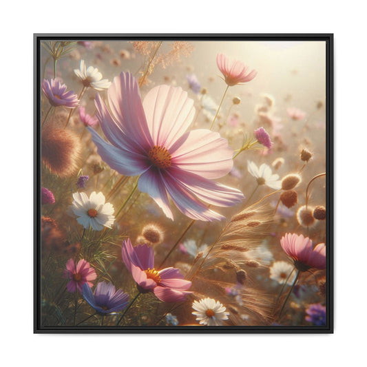 Floral Design Unique Framed Canvas Wall Art Flower Lover Gift Wildflower Artwork Nature Lover Lanscape Gift 3 frame colors