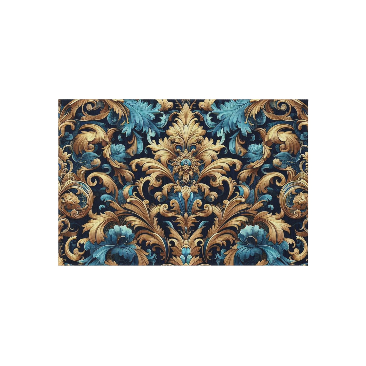 Chenille Print Pattern Outdoor Rug with No-Skid Backing Cozy Outdoor Carpet Patio Decor Gazebo Rug Pool Area Decor Outdoor Kitchen Carpet