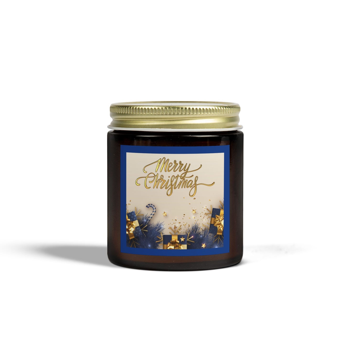 Merry Christmas Scented Candles Holiday Winter Candle Gift Mason Jar Candle Coconut Apricot Wax (4oz, 9oz)