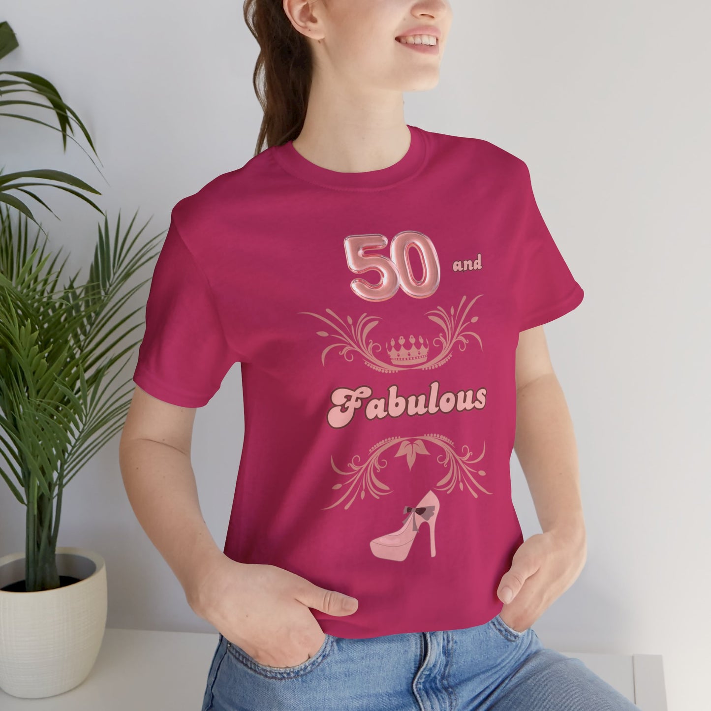 50 and Fabulous T-shirt | Women | Queen | High Heels | Birthday | Crown |