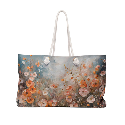 Floral Design Field of Flowers Weekender Tote Floral Grocery Wildflower Shopping Bag Cottage Core Gift Bag Boho Bag Poppy Tote Mom Gift