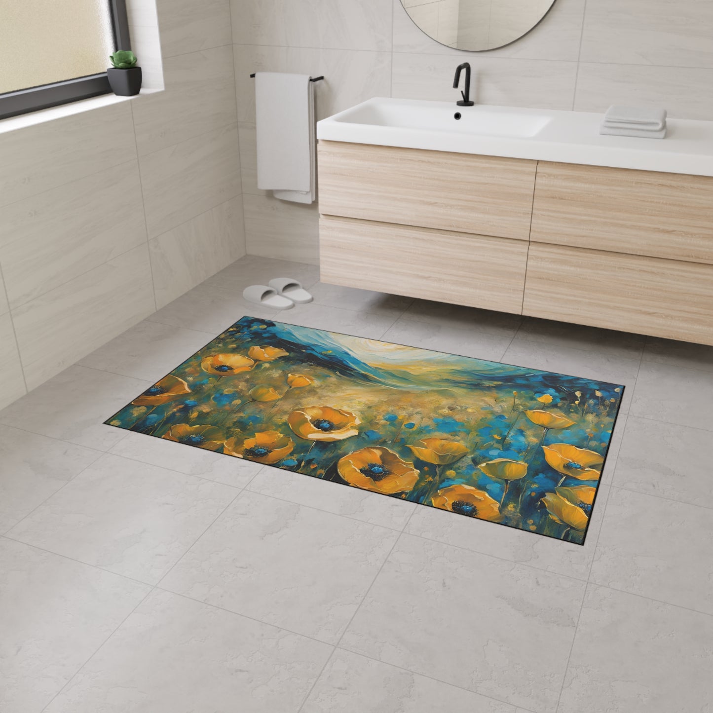 Decorative Heavy Duty Non-Slip Floor Mat Stylish Design Perfect for Entryway Kitchen Décor Garage Rug Coffee Bar Bathroom Floor Door Mat