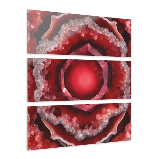 Stunning Quartz Geode Design Triptych Acrylic Print Wall Art Nature Lover Gift Geology Rock Lover Gift Agate Design
