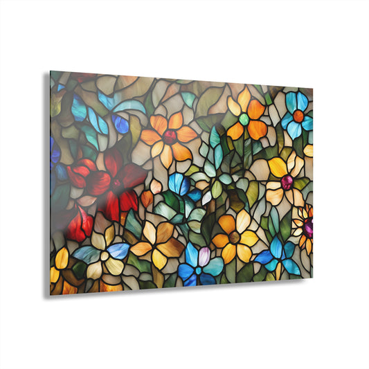 Large Floral Design Acrylic Print with French Cleat Nature Lover Wall Art Flower Lover Gift Outdoors Artwork Modern Garden Home Decor