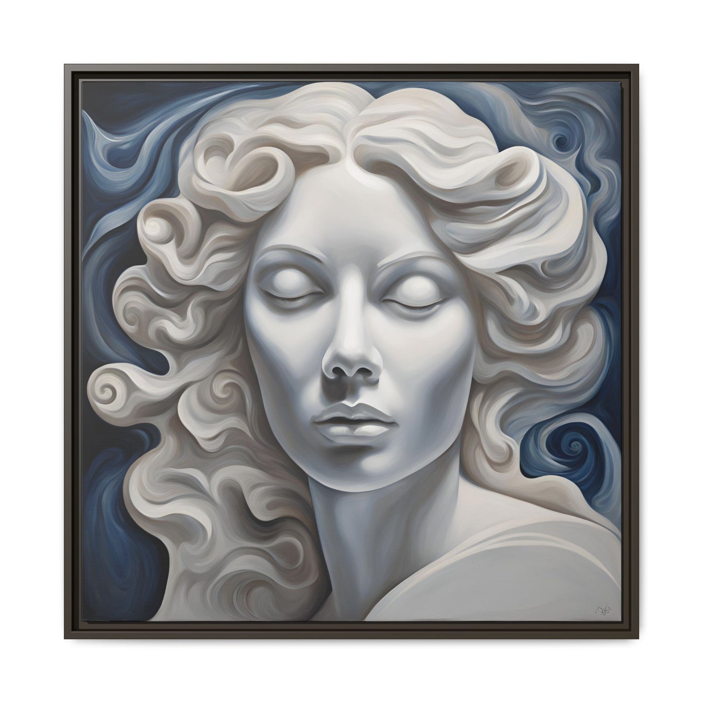 Modern Abstract Woman's Face Design Unique Framed Print Canvas Wall Decor Gift 3 frame colors to chose from