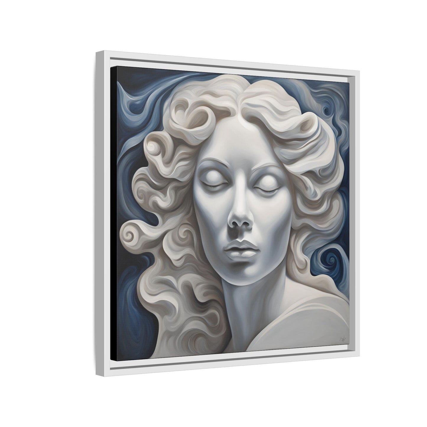 Modern Abstract Woman's Face Design Unique Framed Print Canvas Wall Decor Gift 3 frame colors to chose from