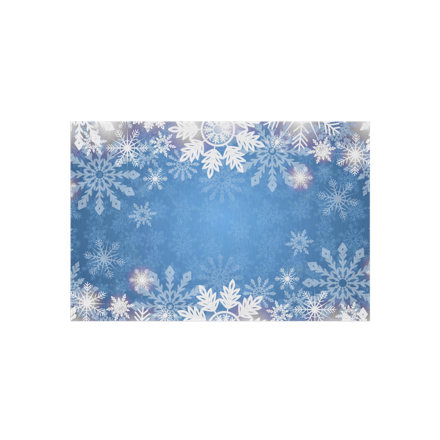 Snowflake Print Chenille Outdoor Rug with No-Skid Backing Cozy Outdoor Carpet Patio Decor Gazebo Rug Pool Area Decor Outdoor Kitchen Carpet