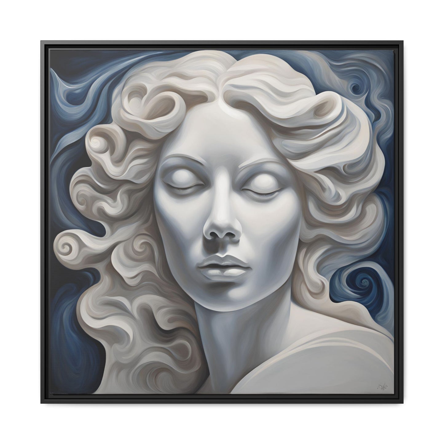 Modern Abstract Woman's Face Design Unique Framed Print Canvas Wall Decor Gift 3 frame colors to chose from