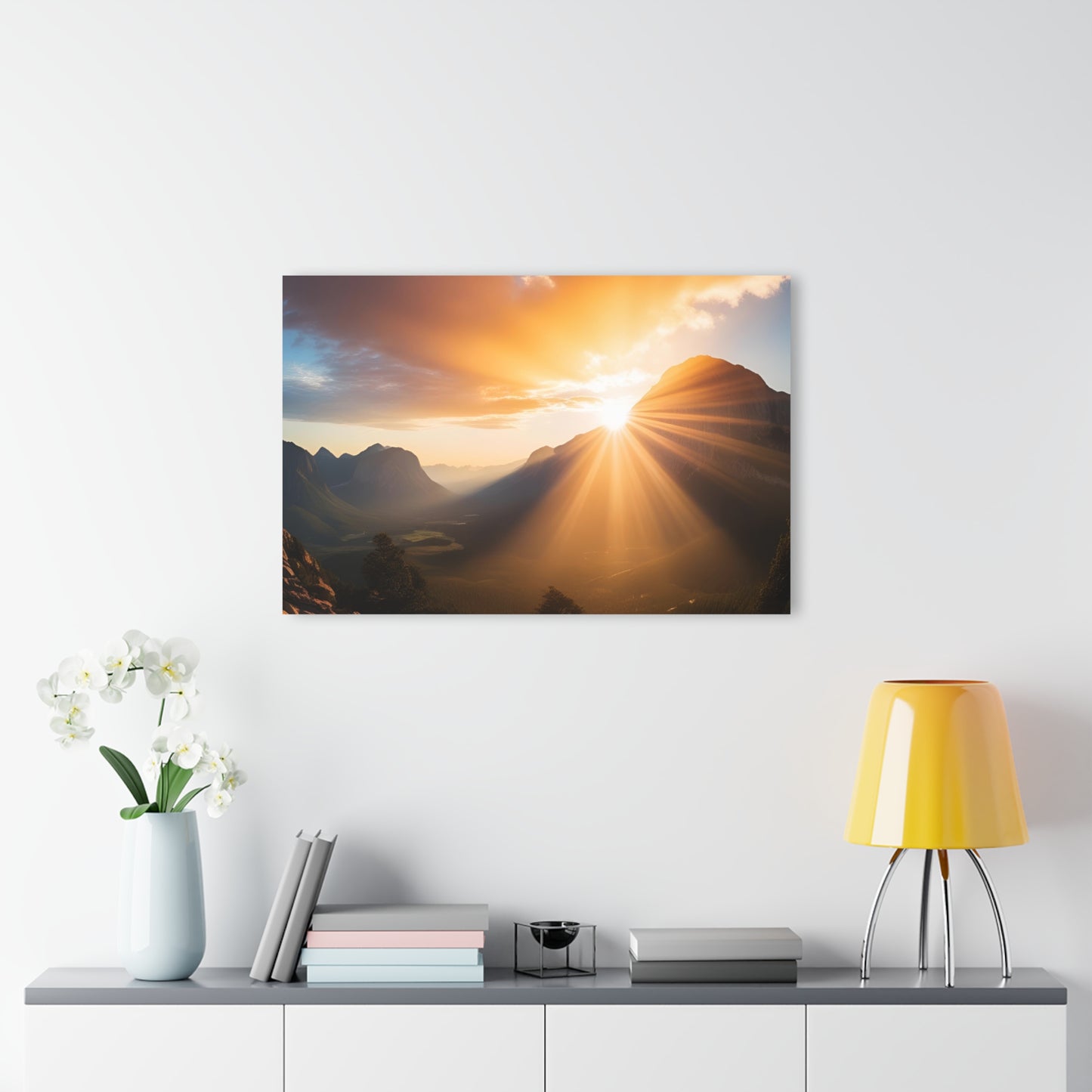Large Sunrise Sunset Acrylic Print with French Cleat Nature Lover Wall Art Mountain Life Gift Spiritual Zen Artwork Modern Home Decor