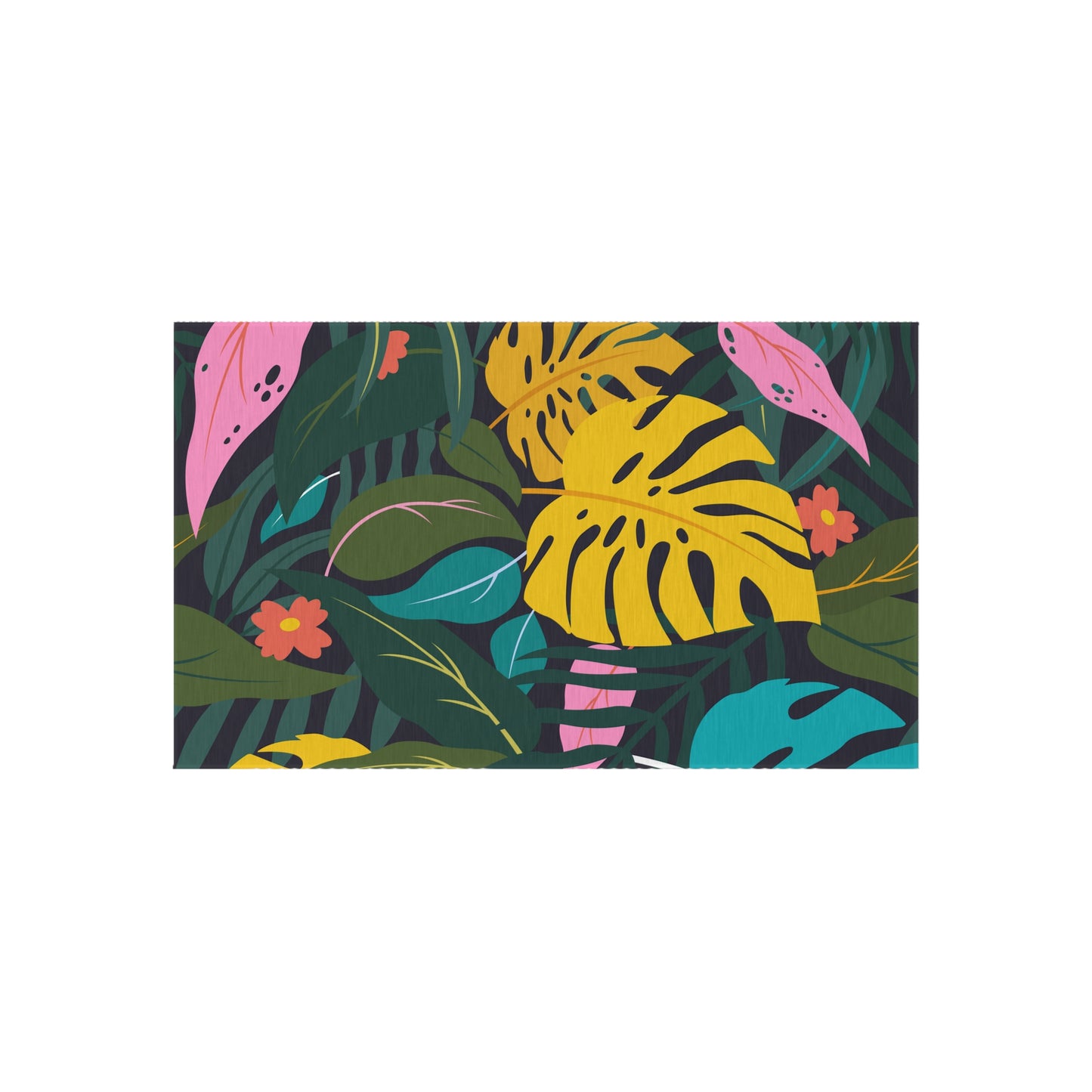 Tropical Chenille Outdoor Rug with No-Skid Backing Cozy Outdoor Carpet Patio Decor Gazebo Rug Pool Area Decor Outdoor Kitchen Carpet