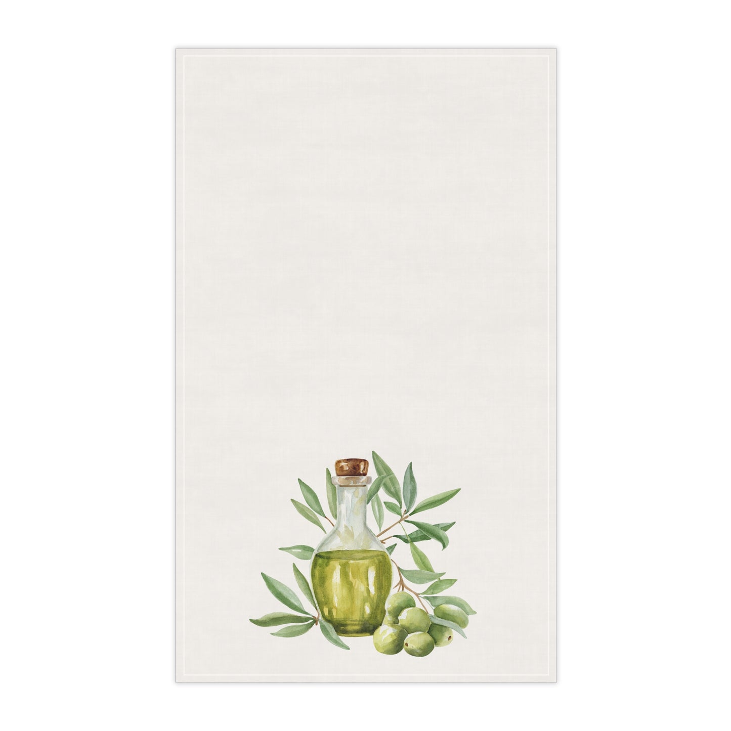 Olive Oil Floral Pastel Kitchen Tea Towel Durable Hand Towel Gift for Flower Lover Whimsical Home Decor Decorative Kitchen Cotton Twill