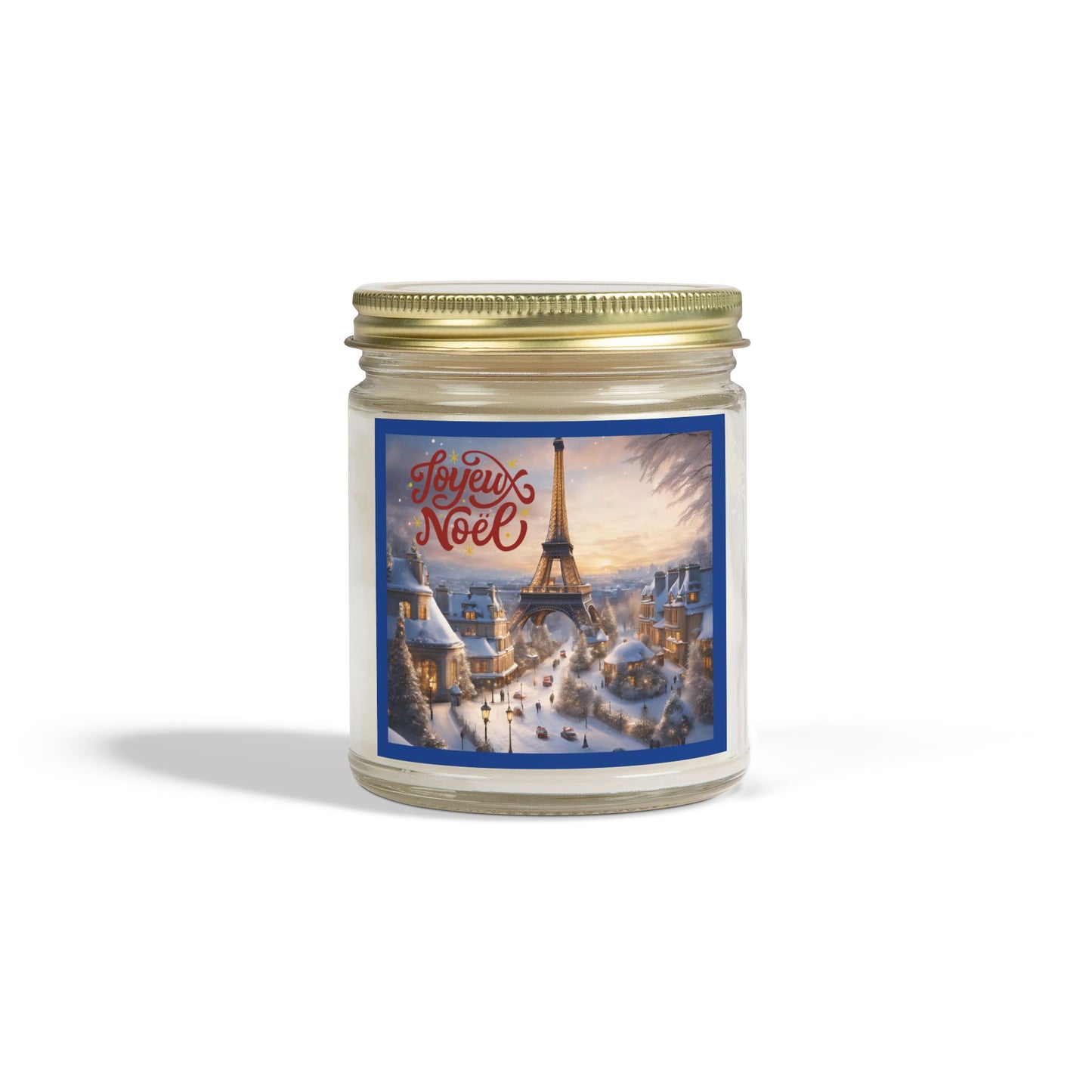 Joyeux Noel in Paris Merry Christmas Scented Candles Holiday Winter Candle Gift Mason Jar Candle Coconut Apricot Wax (4oz, 9oz)