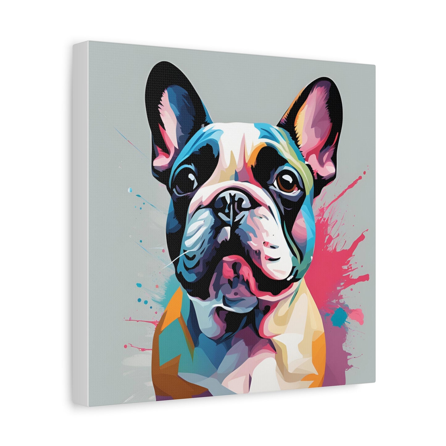 Frenchie Print Wall Art | Matte Canvas, Stretched, 1.25" | Dog Lover | Bulldog | Pet Parent | Modern Art |