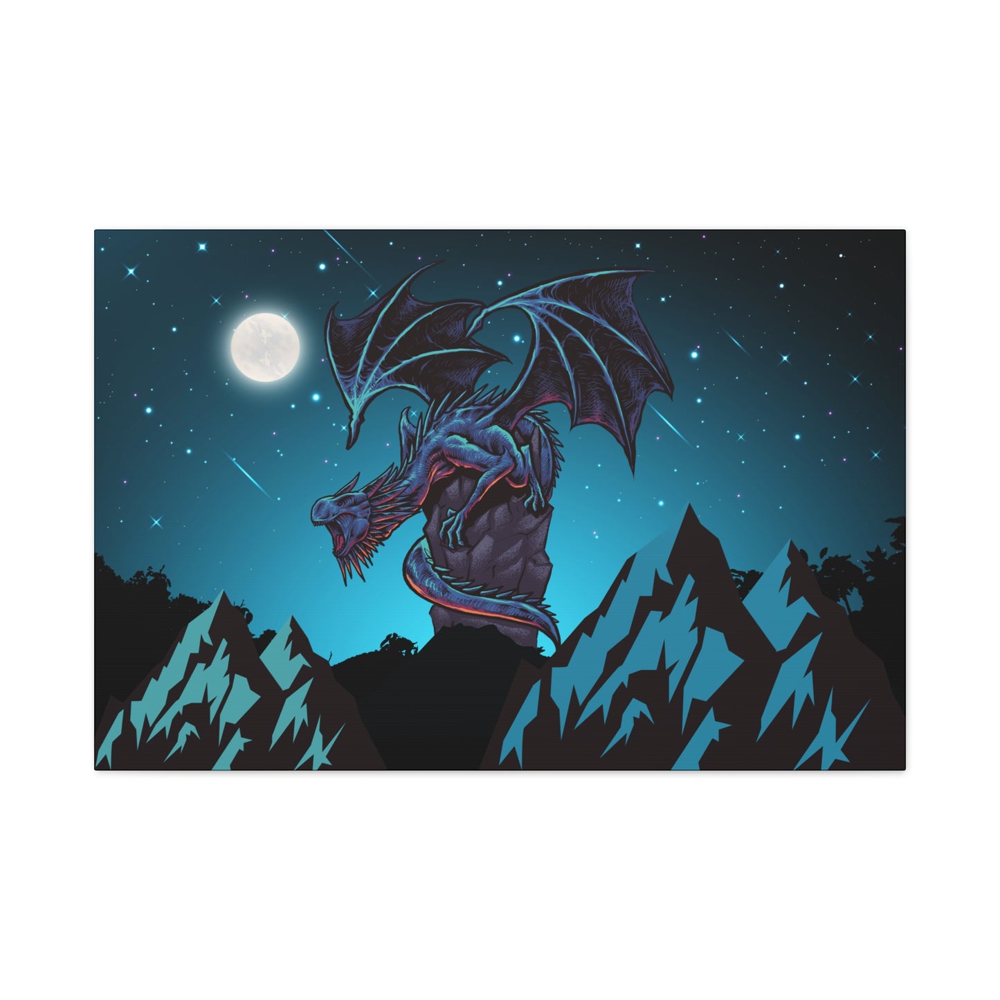 Dragon Print Wall Art | Matte Canvas, Stretched, 1.25" | Anime | Gothic | Sci-fi |