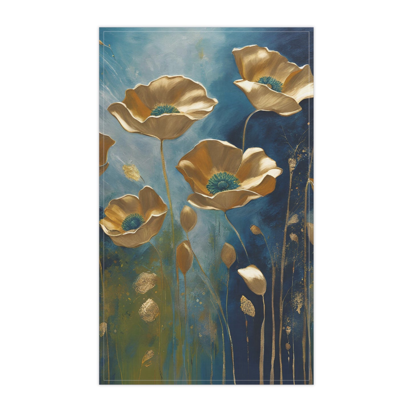 Floral Kitchen Tea Towel Pastel Dish Towel Durable Hand Towel Gift for Flower Lover Whimsical Home Decor Decorative Kitchen Cotton Twill