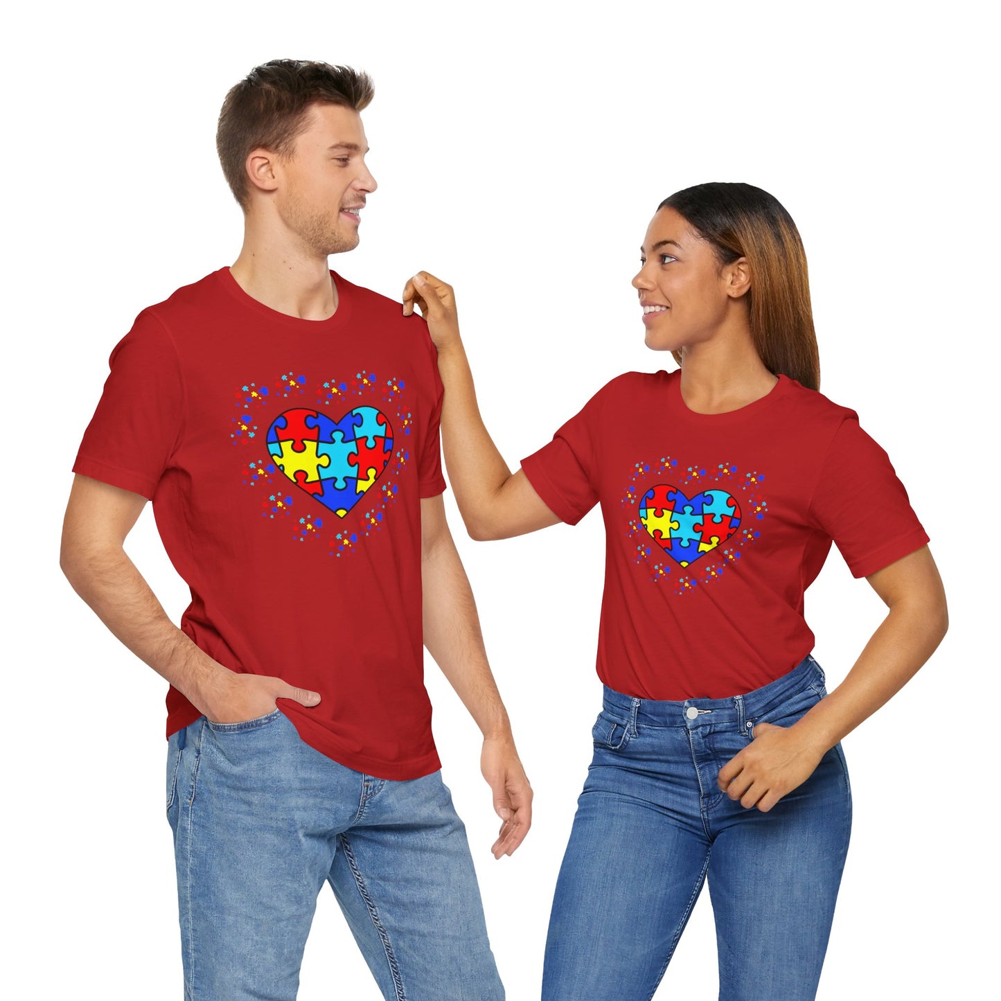 Autism Spectrum Awareness and Love T-Shirt Gift for Teacher Christmas Present Unique Special Needs Gift Unisex Jersey Short Sleeve Tee