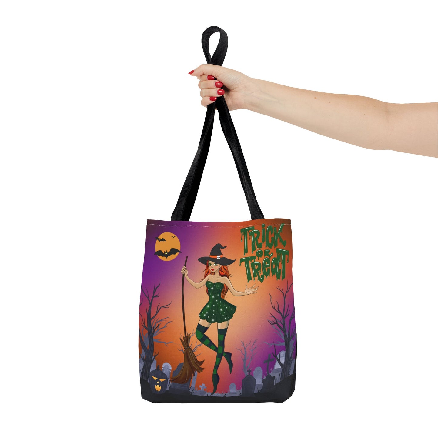 Halloween Witch Tote Bag | Carryall | Grocery Bag | Shopping Bag | Pumpkin | Autumn | Trick or Treat | Candy Bag |