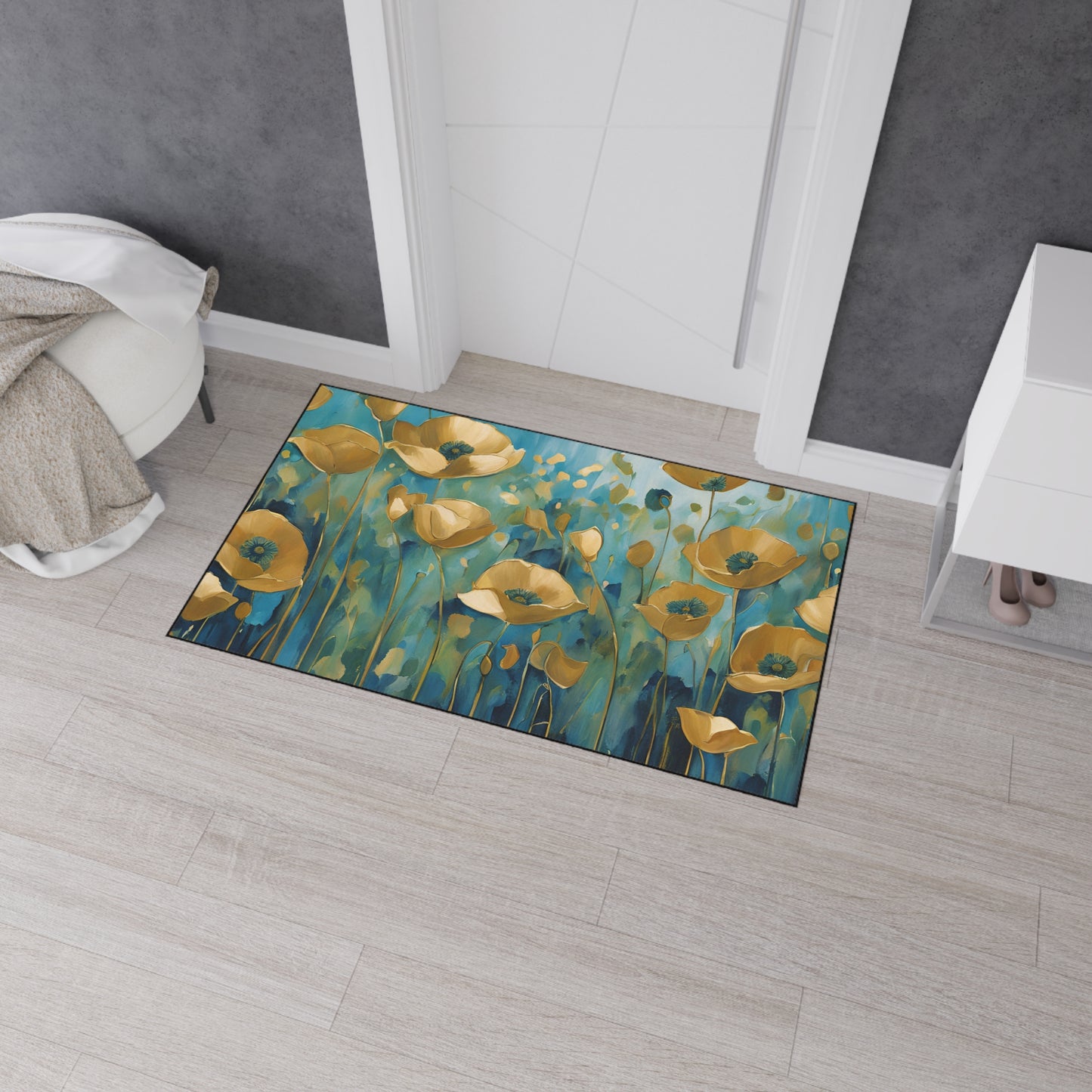 Decorative Heavy Duty Non-Slip Floor Mat Stylish Design Perfect for Entryway Kitchen Décor Garage Rug Coffee Bar Bathroom Floor Door Mat