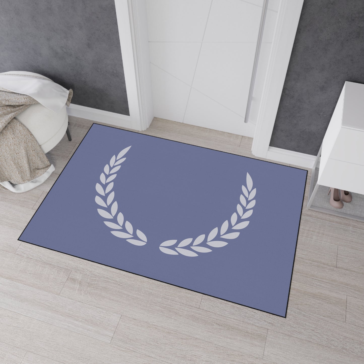 Decorative Heavy Duty Non-Slip Floor Mat Stylish Design Perfect for Entryway Kitchen Décor Grey Leaf Floral Design Rug Bathroom Mat