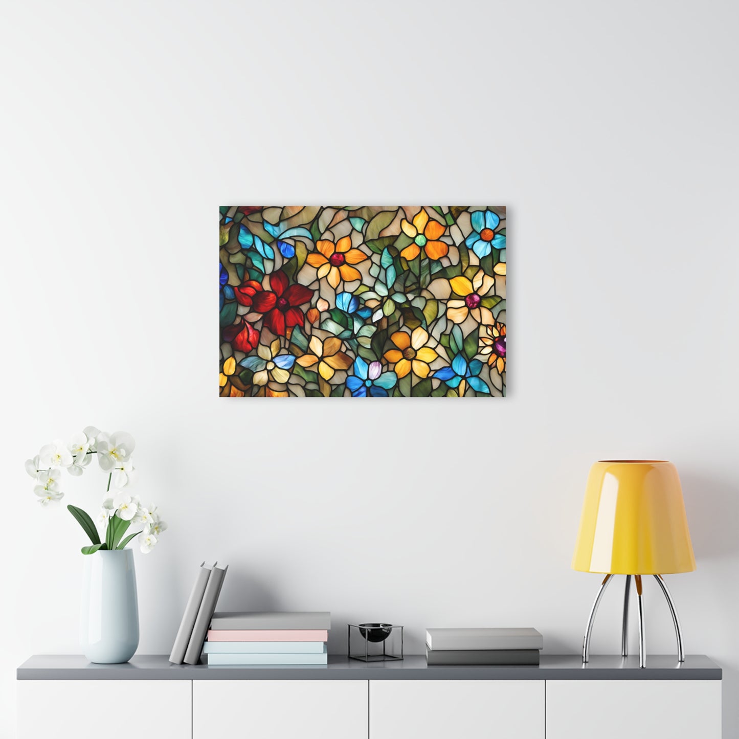 Large Floral Design Acrylic Print with French Cleat Nature Lover Wall Art Flower Lover Gift Outdoors Artwork Modern Garden Home Decor