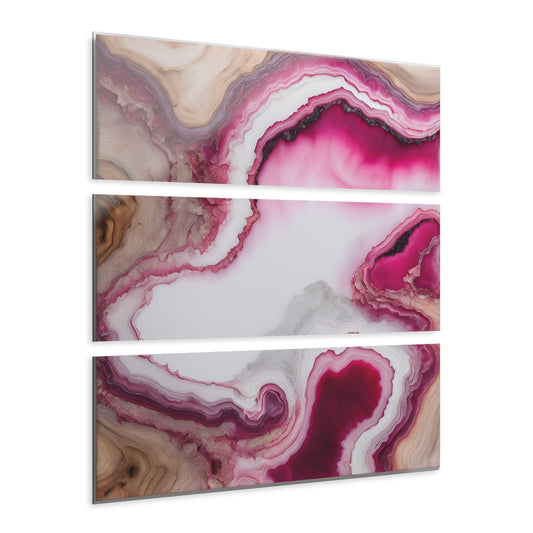Geode Inspired Design Triptych Acrylic Print Wall Art Nature Lover Gift Geology Rock Lover Gift Agate Design