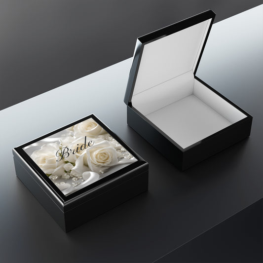 Bridal Jewelry Box Gift Unique Art Print Floral Trinket Box Bedroom Dresser Decor Vanity Wedding Gift Box - 3 colors to choose from