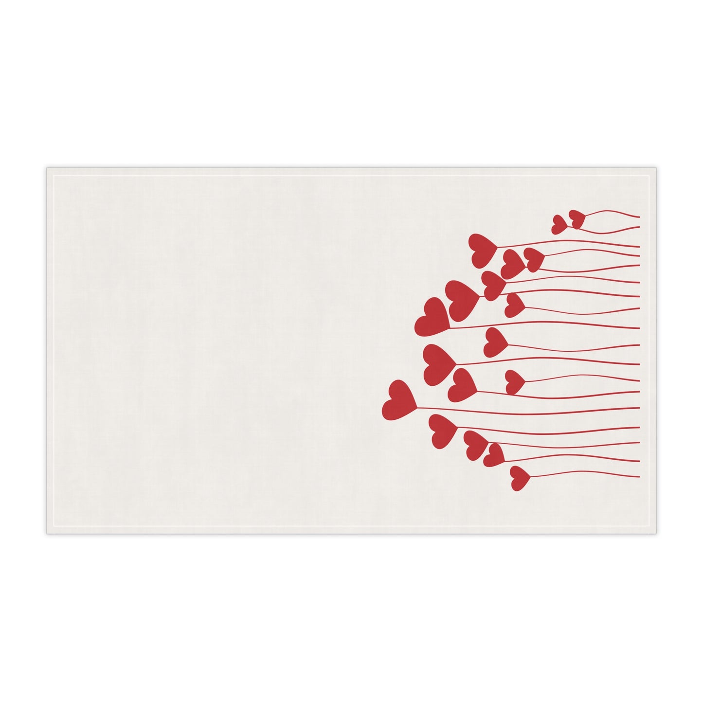 Floral Hearts Kitchen Tea Towel Durable Hand Towel Gift for Flower Lover Whimsical Home Decor Decorative Kitchen Cotton Twill