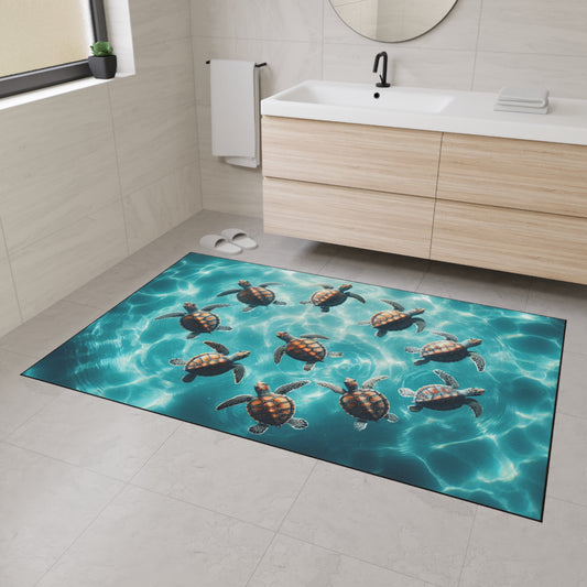 Sea Turtle Heavy Duty Non-Slip Floor Mat Stylish Design Perfect for Entryway Kitchen Décor Garage Rug Coffee Bar Bathroom Floor Door Mat