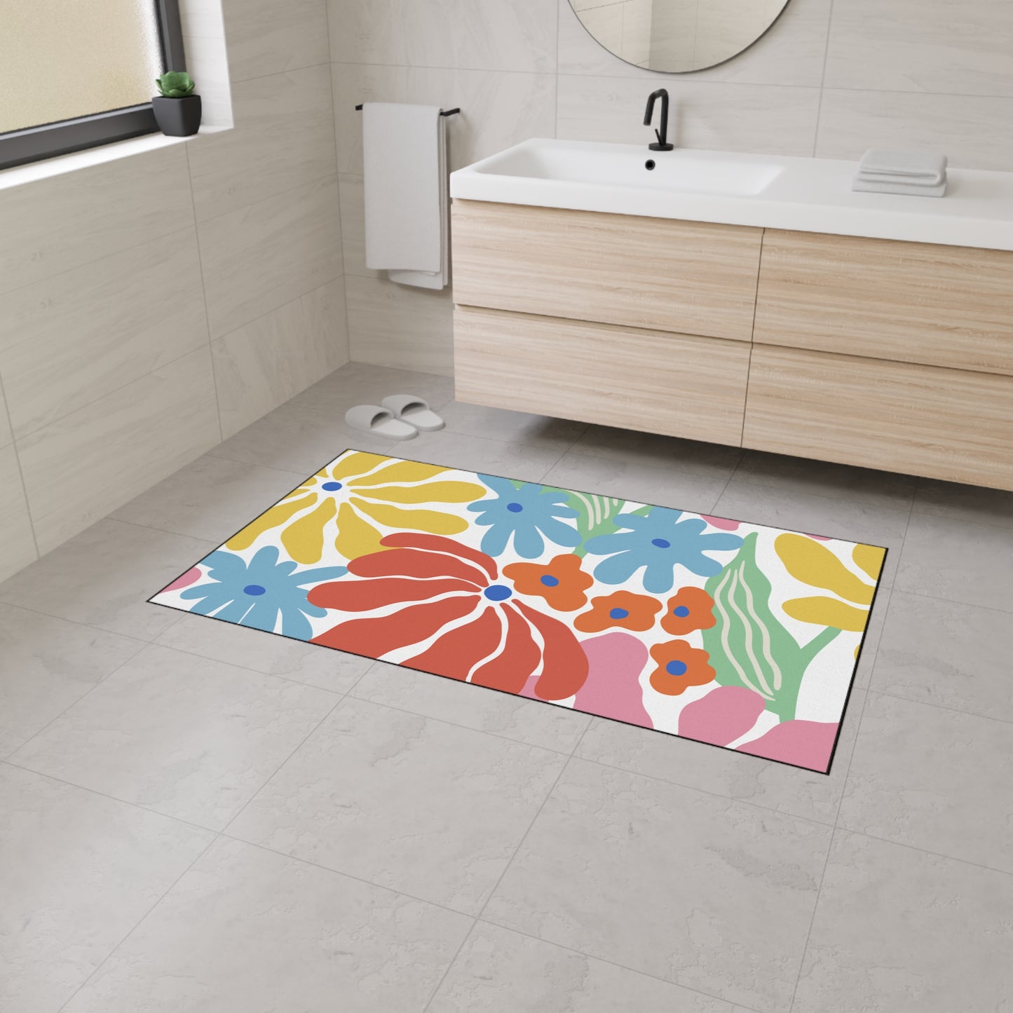 Decorative Heavy Duty Non-Slip Floor Mat Stylish Design Perfect for Entryway Kitchen Décor Garage Rug Coffee Bar Bathroom Floor Door Mat