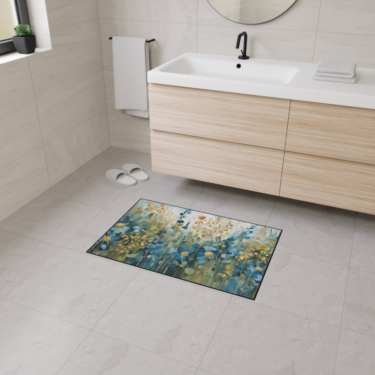 Decorative Heavy Duty Non-Slip Floor Mat Stylish Design Perfect for Entryway Kitchen Décor Garage Rug Coffee Bar Bathroom Floor Door Mat