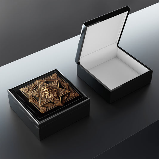 Star of David Wood Jewelry Box Handcrafted Holiday Trinket Rustic Keepsake Gift for Him Her Festive Vanity Storage Hanukkah Decor