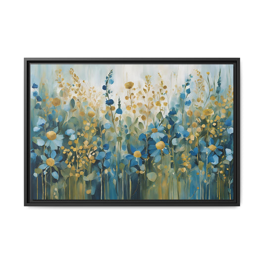 Daisy Print Floral Design Unique Framed Canvas Print Wall Art Flower Lover Gift Nature Gift Wildflower Contemporary Decor 3 frame colors