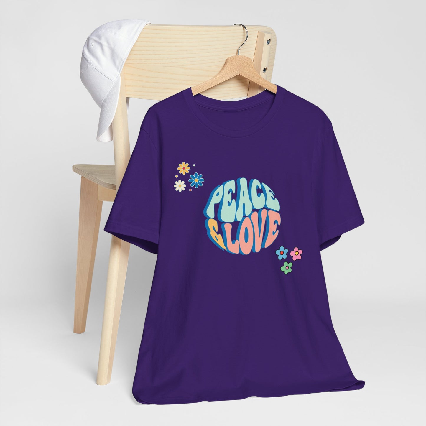 Peace and Love T-shirt | Unisex Retro Happy Inspirational Uplifting Hopeful Gift Tee |