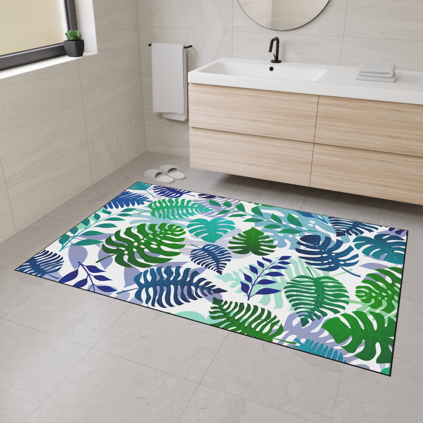 Decorative Heavy Duty Non-Slip Floor Mat Stylish Design Perfect for Entryway Kitchen Décor Beachy Hawaiian Rug Tropical Bathroom Floor