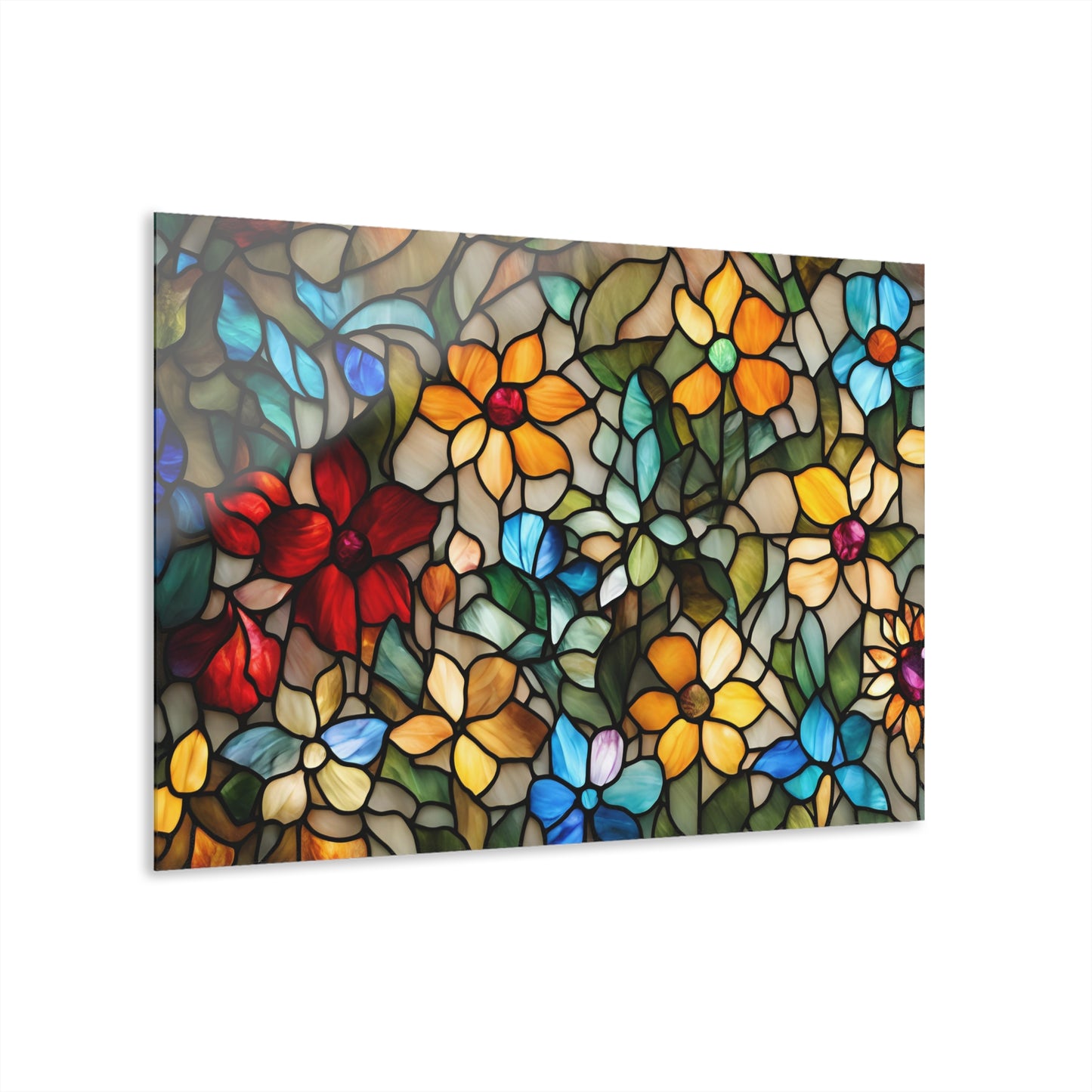 Large Floral Design Acrylic Print with French Cleat Nature Lover Wall Art Flower Lover Gift Outdoors Artwork Modern Garden Home Decor