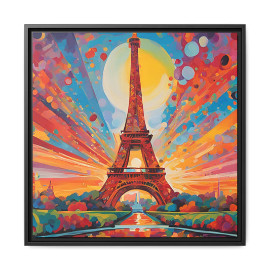 Modern Abstract Eiffel Tower Design Unique Framed Colorful Canvas Landscape Wall Art Paris France Gift Nature Lover Gift 3 frame colors