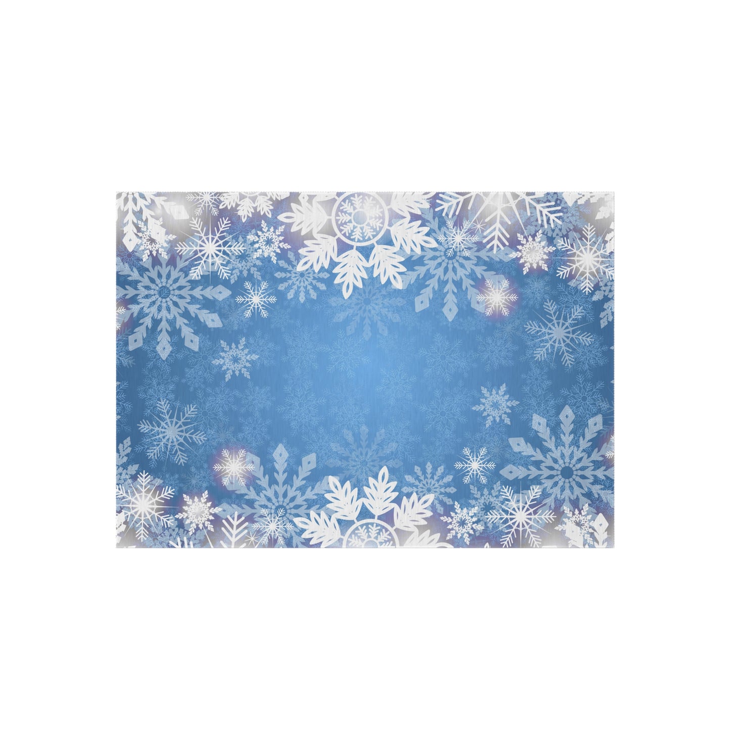 Snowflake Print Chenille Outdoor Rug with No-Skid Backing Cozy Outdoor Carpet Patio Decor Gazebo Rug Pool Area Decor Outdoor Kitchen Carpet