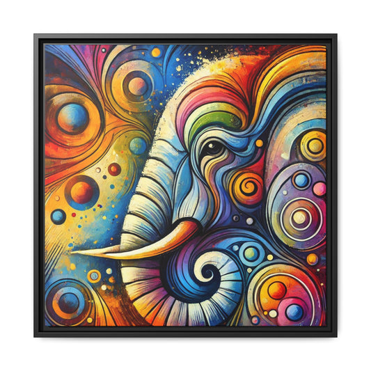 Modern Elephant Print Abstract Design Unique Framed Canvas Print African Wall Art Animal Lover Gift Nature Lover Decor 3 frame colors