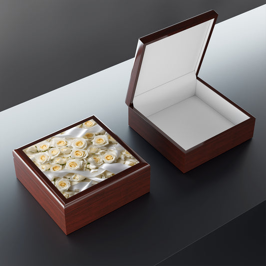 Bridal Jewelry Box Gift Unique Art Print Floral Trinket Box Bedroom Dresser Decor Vanity Wedding Gift Box - 3 colors to choose from