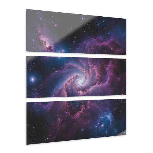 Celestial Deep Space Galaxy Design Triptych Acrylic Print Wall Art Unique Alternate Universe Decor Stargazer Cosmic Gift