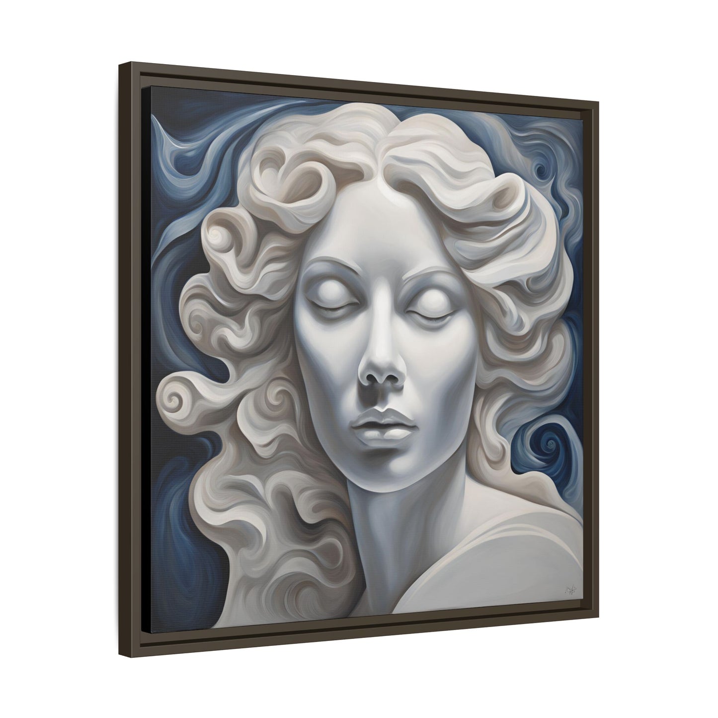 Modern Abstract Woman's Face Design Unique Framed Print Canvas Wall Decor Gift 3 frame colors to chose from