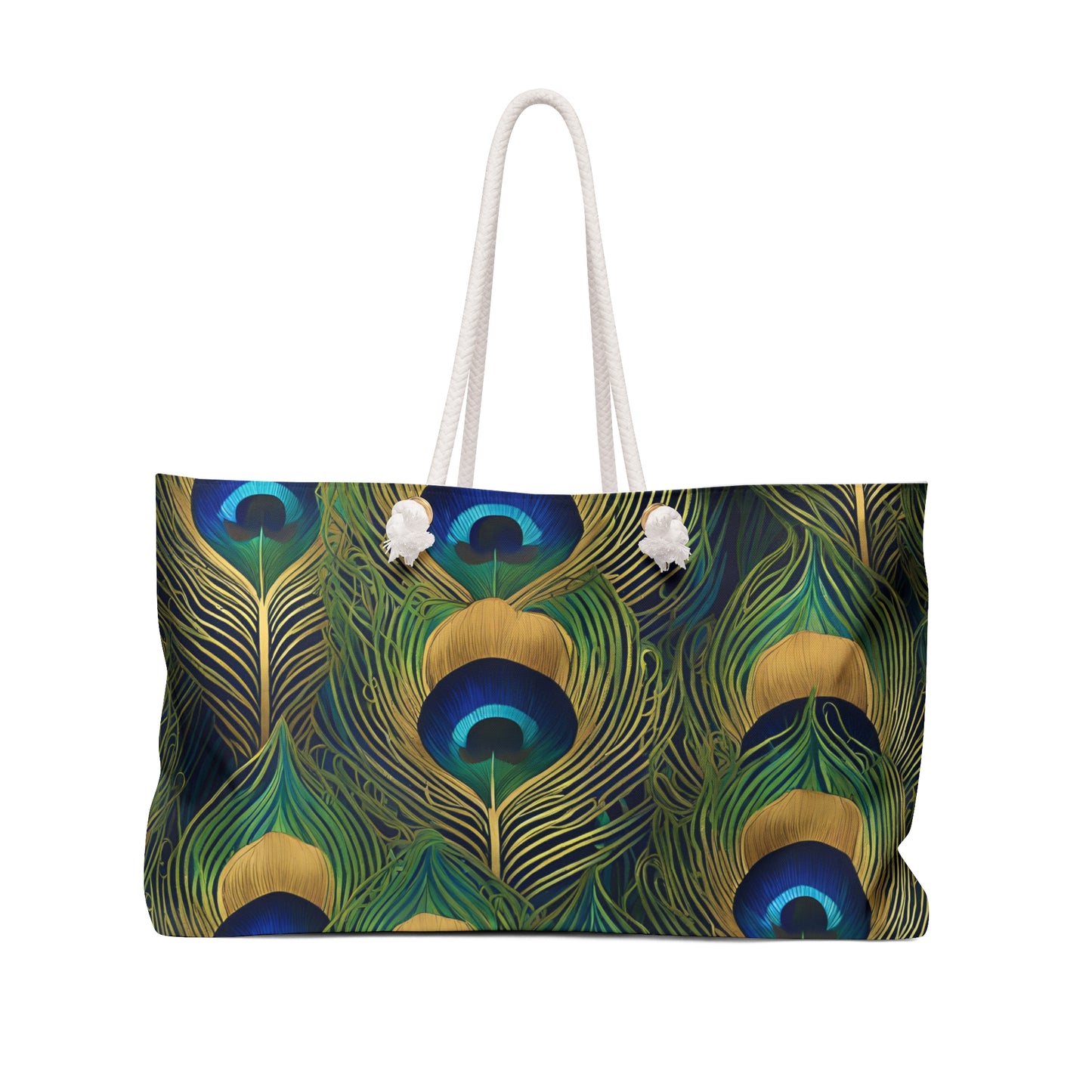 Peacock Feather Weekender Tote Bag | Beach Bag | Shopping Bag | Boho | Floral | Landscape |